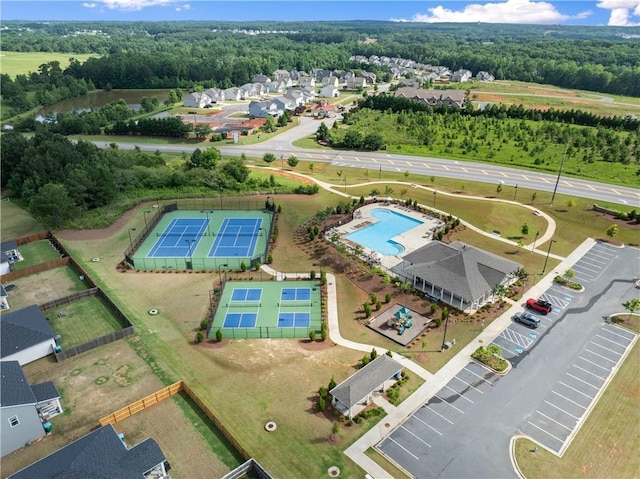 1278 Daurian Dr, Statham, GA 30666 - aerial overview of property's location featuring a pool and a forest