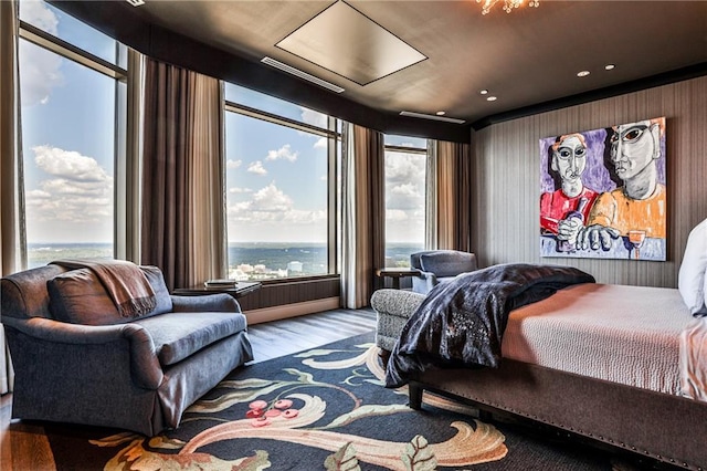 bedroom featuring wood finished floors