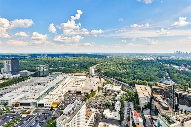 drone / aerial view with a city view