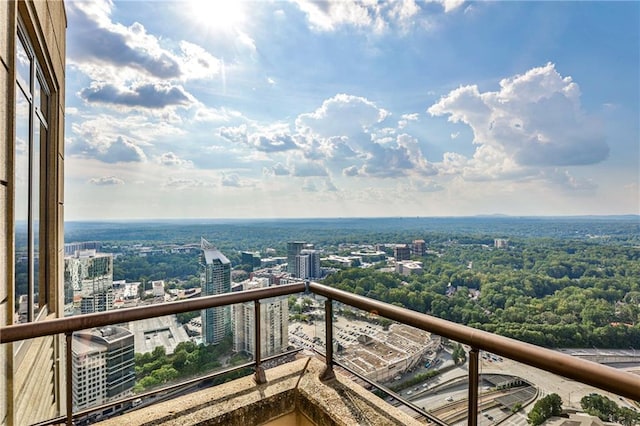 balcony with a view of city