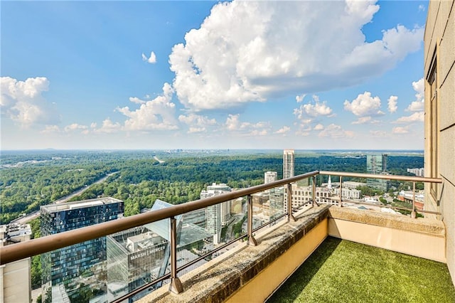 balcony with a view of trees