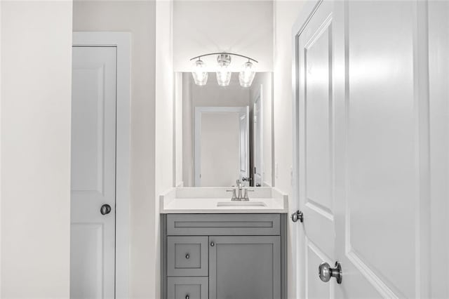 2031 Crossroads Trl, Milton, GA 30004 - bathroom with vanity and a chandelier