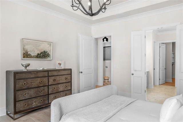 2031 Crossroads Trl, Milton, GA 30004 - bedroom featuring a chandelier and ornamental molding