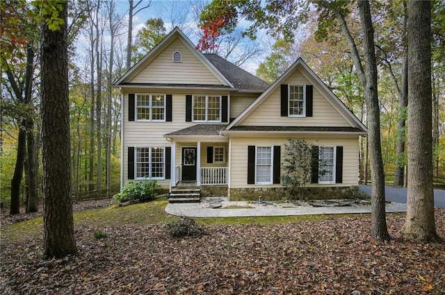 view of front of property with a porch