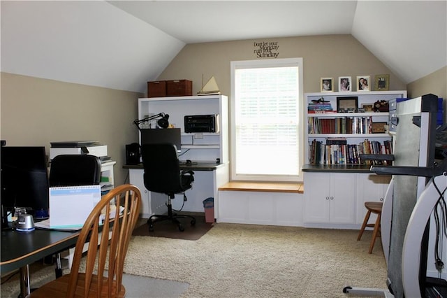 265 Mona Ct, Winder, GA 30680 - office area with lofted ceiling and carpet
