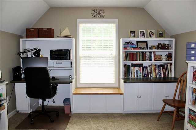 265 Mona Ct, Winder, GA 30680 - office featuring lofted ceiling and light carpet