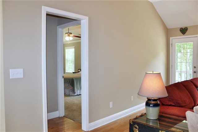 265 Mona Ct, Winder, GA 30680 - sitting room featuring light wood-type flooring, plenty of natural light, baseboards, a ceiling fan, and ornamental molding