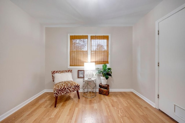 living area featuring light wood-type flooring