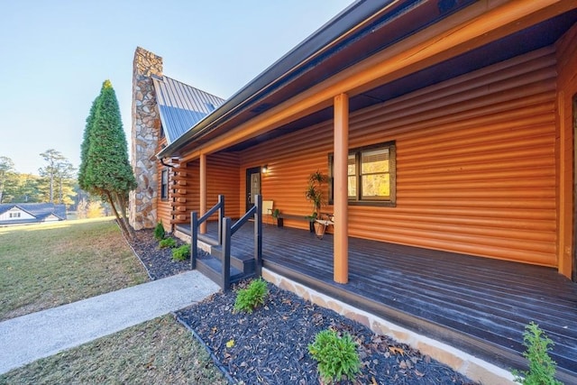 923 Pine Cir, Woodstock, GA 30189 - deck featuring a yard