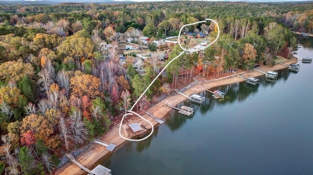 923 Pine Cir, Woodstock, GA 30189 - view of property location featuring a heavily wooded area and a large body of water