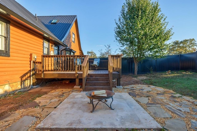 view of patio featuring a deck