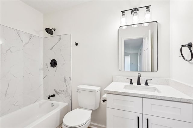 full bathroom with vanity, shower / bathing tub combination, and toilet