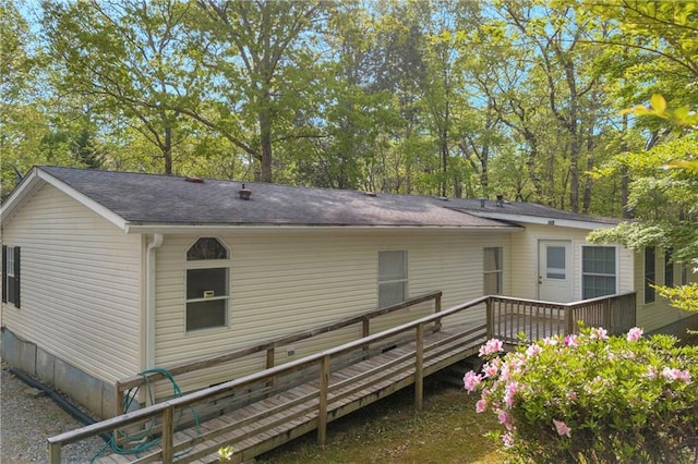 1437 Frank Lovell Rd, Clarkesville, GA 30523 - rear view of house featuring a wooden deck and roof with shingles