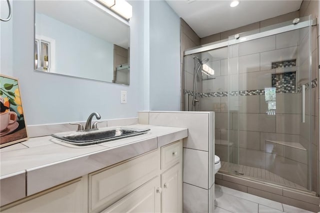 210 N Wesleyan Cir, Macon, GA 31210 - bathroom featuring vanity and a stall shower