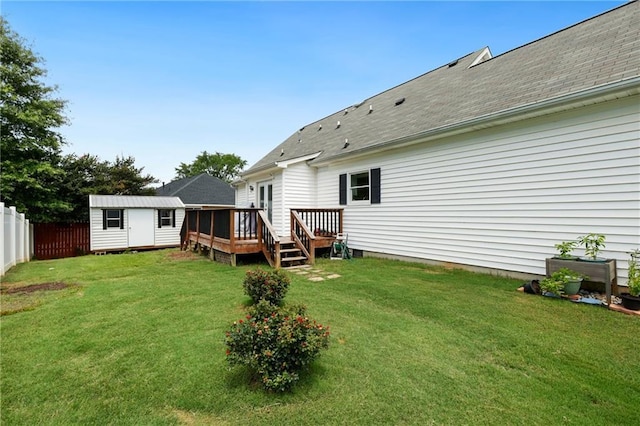 210 N Wesleyan Cir, Macon, GA 31210 - rear view of house featuring a wooden deck and a storage unit