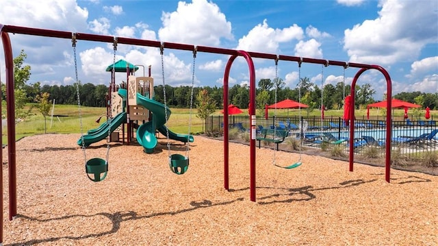 community play area with fence