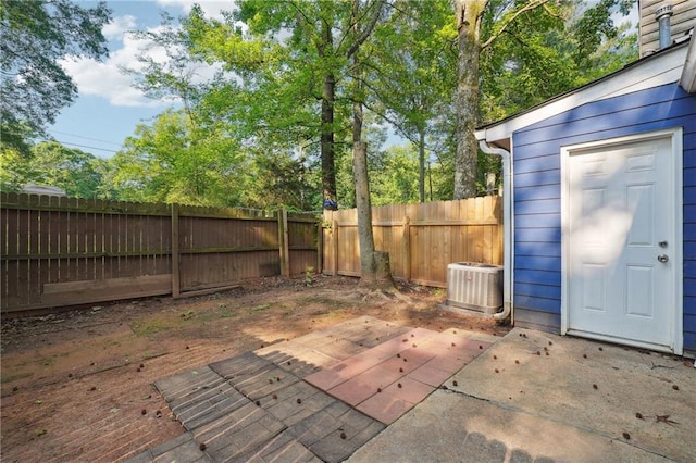3799 Henry Ct, Acworth, GA 30101 - fenced backyard featuring central AC and a patio area