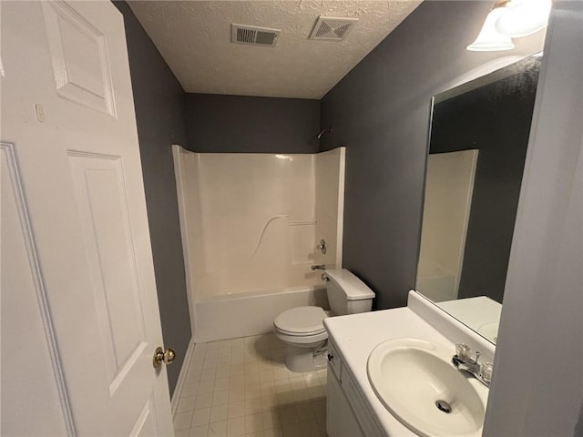 2840 Alcovy River Vw, Dacula, GA 30019 - full bathroom with toilet,  shower combination, a textured ceiling, and vanity