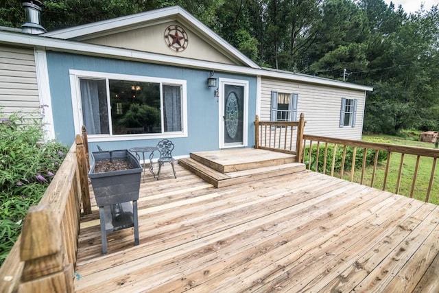 1530 Unity Church Cir, Maysville, GA 30558 - wooden terrace with view of wooded area