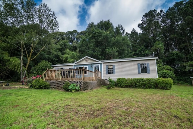 1530 Unity Church Cir, Maysville, GA 30558 - back of house featuring a deck and a lawn