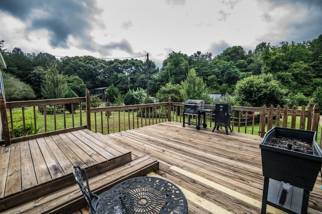1530 Unity Church Cir, Maysville, GA 30558 - wooden terrace featuring a grill and a yard