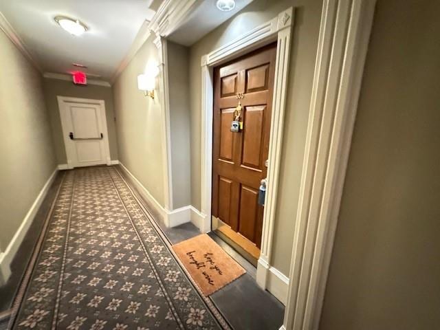 corridor with ornamental molding