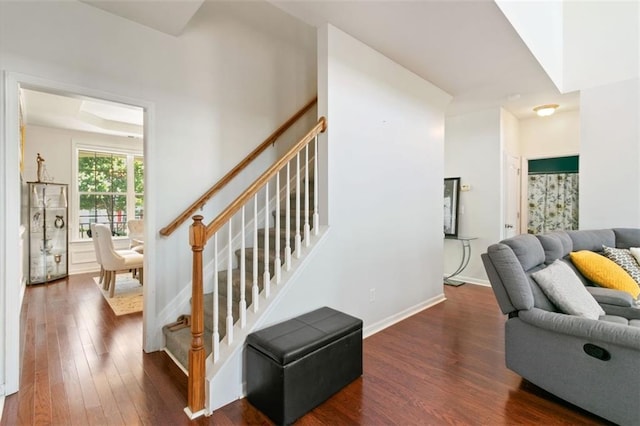 829 Castlebottom Dr, Lawrenceville, GA 30045 - stairway featuring wood finished floors and baseboards