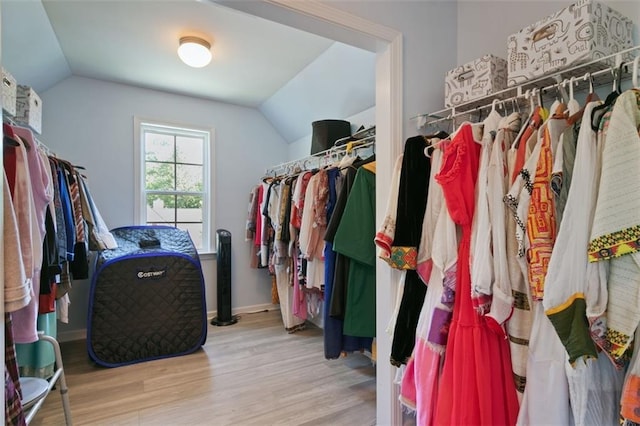 829 Castlebottom Dr, Lawrenceville, GA 30045 - walk in closet with vaulted ceiling and wood finished floors