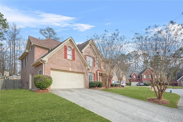 front of property with a garage and a front yard