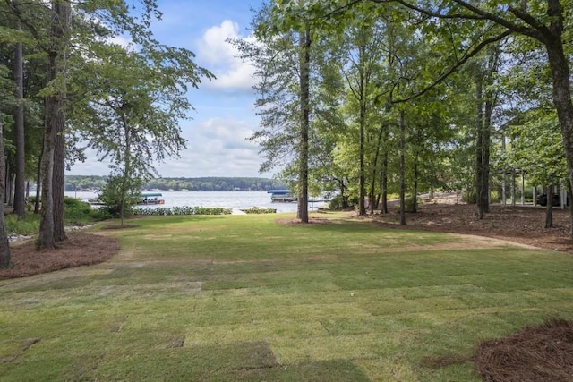 view of yard featuring a water view