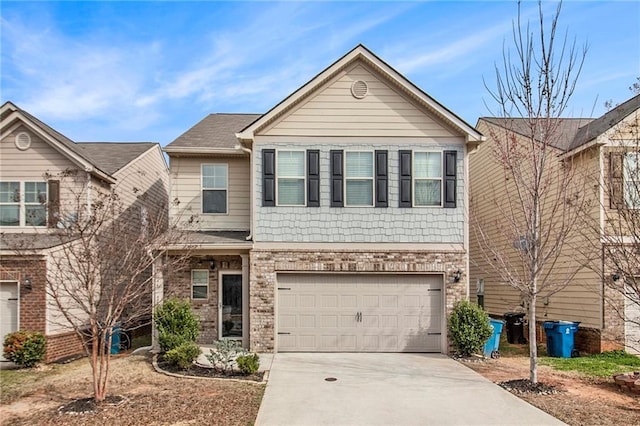 traditional home featuring driveway and an attached garage