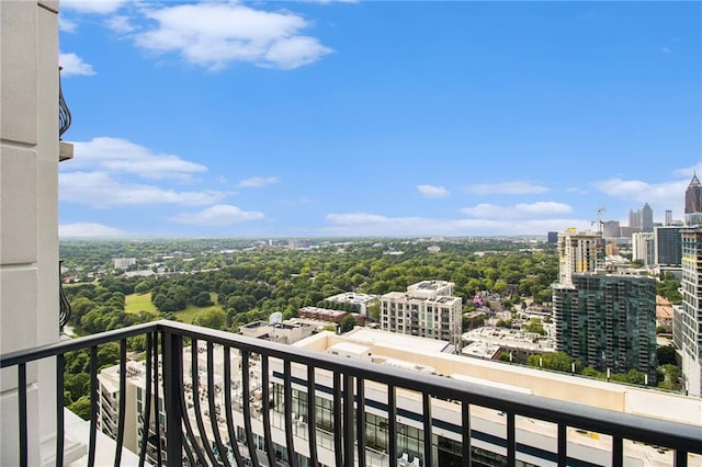 balcony featuring a city view