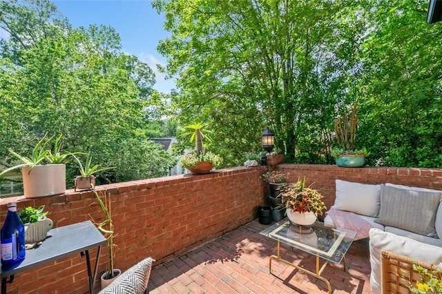 view of patio featuring an outdoor living space