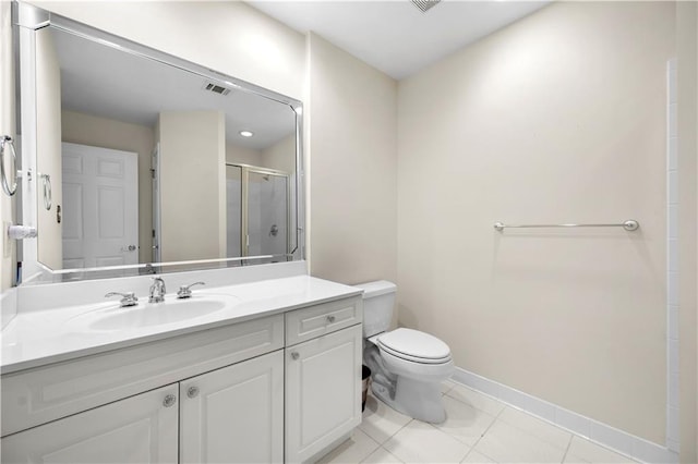 50 Biscayne Dr NW Unit 2113, Atlanta, GA 30309 - bathroom featuring vanity, an enclosed shower, and tile patterned floors