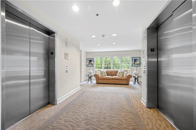 50 Biscayne Dr NW Unit 2113, Atlanta, GA 30309 - corridor with elevator, carpet, and recessed lighting