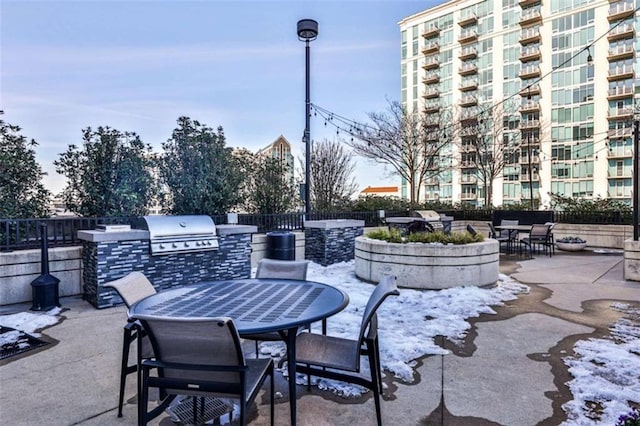 view of patio with grilling area and area for grilling