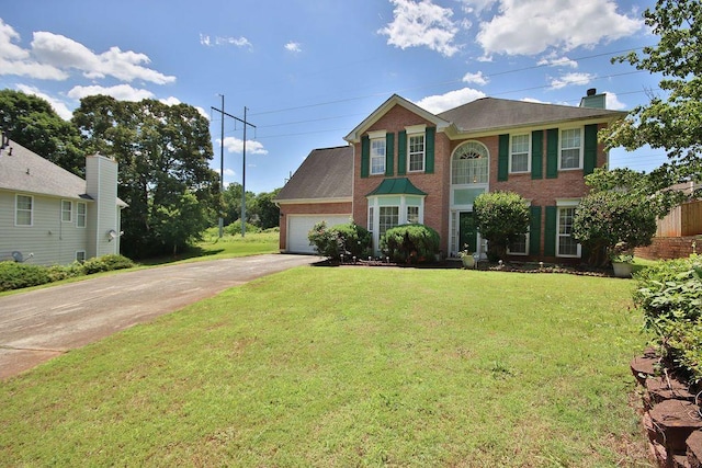 colonial house with a front lawn