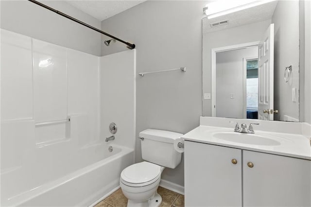 150 Crestworth Xing, Powder Springs, GA 30127 - full bath with  shower combination, vanity, tile patterned flooring, and a textured ceiling