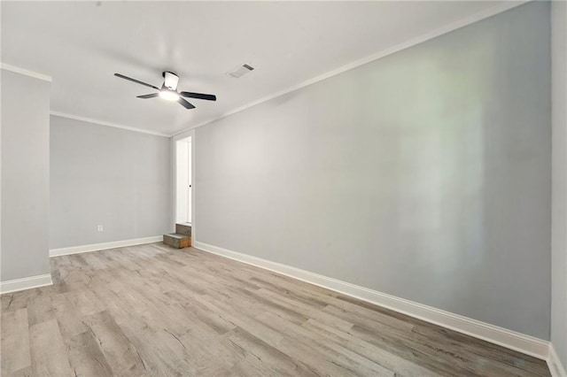 163 Oakcliff Ct, South Fulton, GA 30331 - unfurnished room with ceiling fan, wood finished floors, baseboards, and ornamental molding