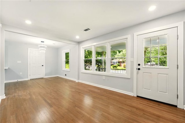 163 Oakcliff Ct, South Fulton, GA 30331 - entryway featuring healthy amount of natural light, baseboards, wood finished floors, and recessed lighting