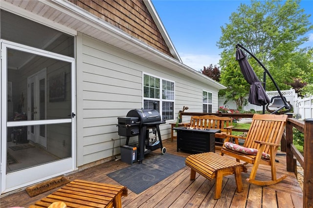 deck with grilling area
