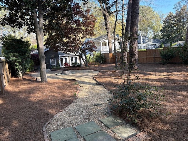 view of yard with fence