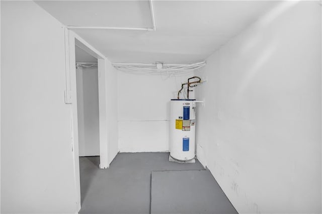 basement with electric water heater