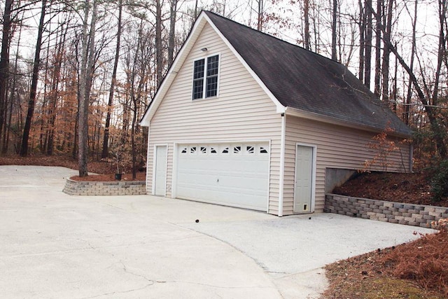 view of garage