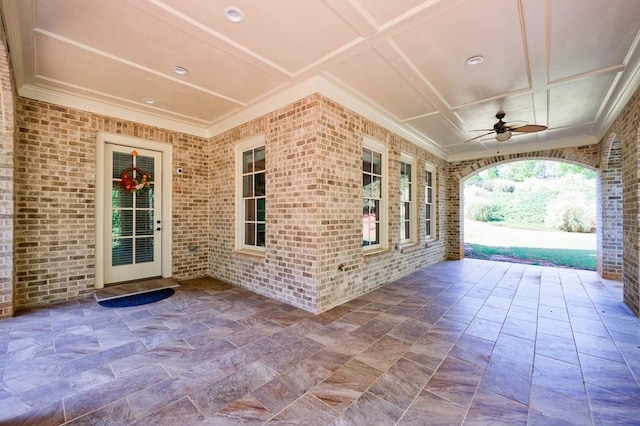 view of patio / terrace with ceiling fan