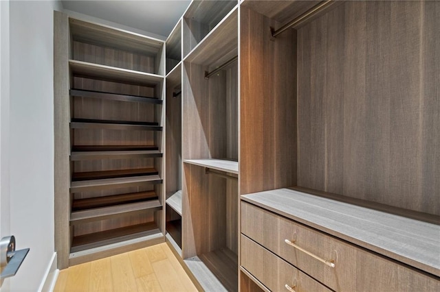 spacious closet with light wood-style floors