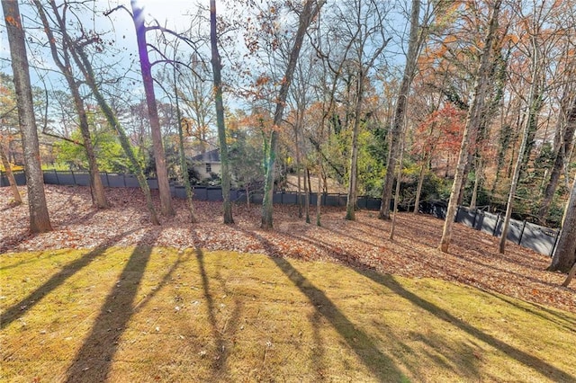 view of yard featuring fence