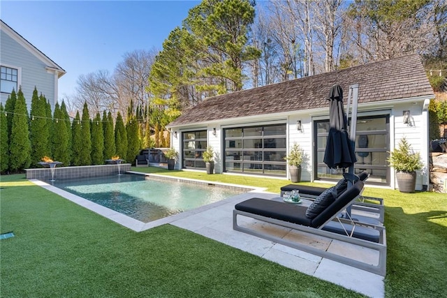 7165 Cordery Rd, Cumming, GA 30040 - view of pool with a yard, an outdoor structure, and a patio