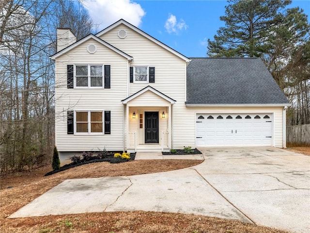 view of property with a garage