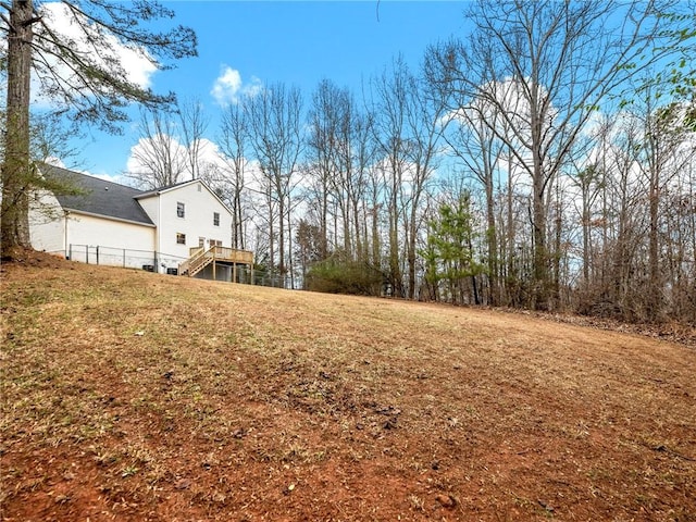 view of yard featuring a deck